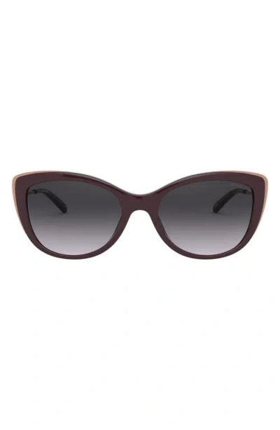 Michael Kors 55mm Gradient Cat Eye Sunglasses In Cordovan/dark Grey Gradient