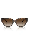 Michael Kors 55mm Gradient Cat Eye Sunglasses In Dark Tortoise/smoke Gradient