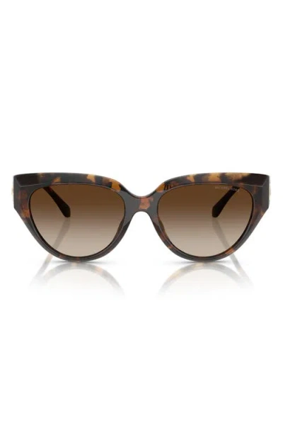 Michael Kors 55mm Gradient Cat Eye Sunglasses In Dark Tortoise/smoke Gradient