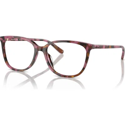 Michael Kors 55mm Rectangle Optical Glasses In Brown