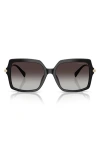 Michael Kors 55mm Square Sunglasses In Black/dark Grey Gradient