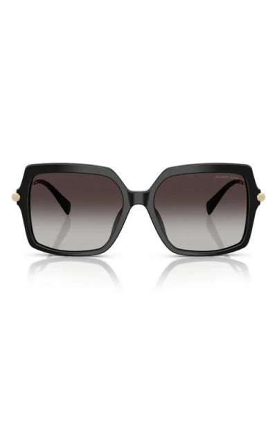 Michael Kors 55mm Square Sunglasses In Black/dark Grey Gradient