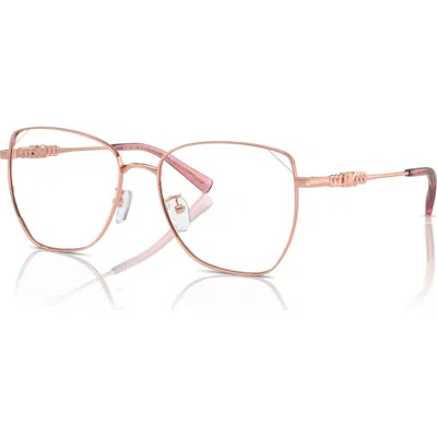 Michael Kors 56mm Cat Eye Optical Glasses In Orange
