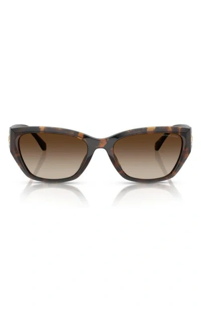Michael Kors 56mm Geometric Sunglasses In Dark Tortoise/smoke Gradient