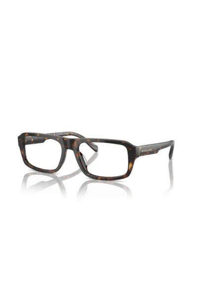 Michael Kors 56mm Irregular Optical Glasses In Brown