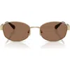 Michael Kors 56mm Oval Sunglasses In Brown/gold