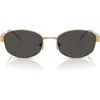 Michael Kors 56mm Oval Sunglasses In Dark Grey/gold