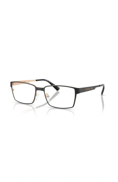 Michael Kors 56mm Rectangle Optical Glasses In Brown