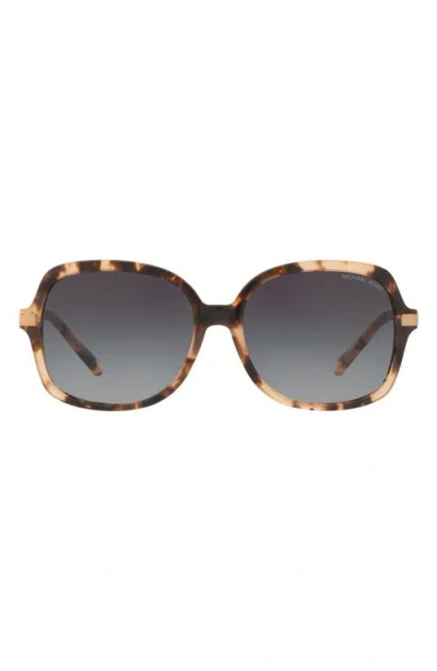 Michael Kors 57mm Gradient Square Sunglasses In Pink Tortoise/black Gradient