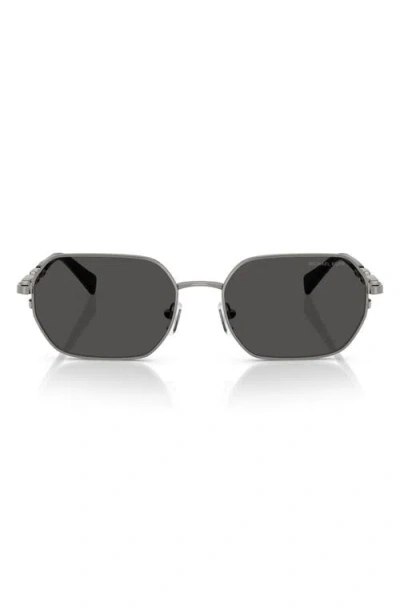 Michael Kors 57mm Irregular Sunglasses In Gunmetal/dark Grey