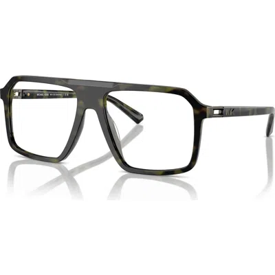 Michael Kors 57mm Square Optical Glasses In Green