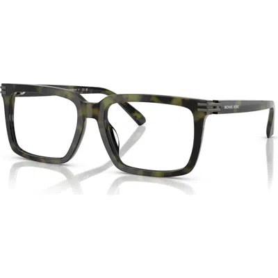 Michael Kors 57mm Square Optical Glasses In Green