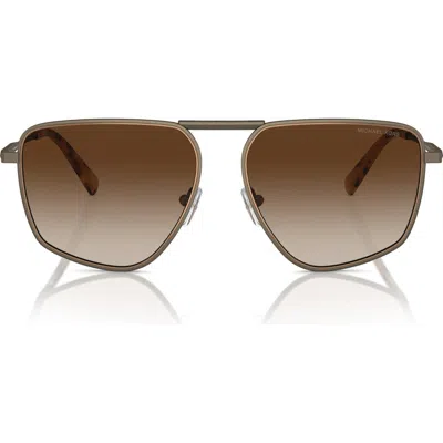 Michael Kors Silverton 58mm Pilot Sunglasses In Matte Husk