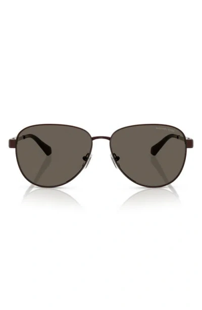 Michael Kors 59mm Pilot Sunglasses In Brown