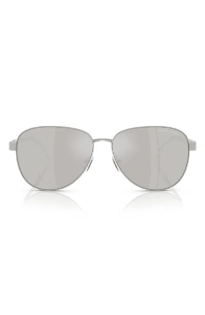 Michael Kors 59mm Pilot Sunglasses In Silver