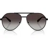 Michael Kors 60mm Pilot Sunglasses In Black