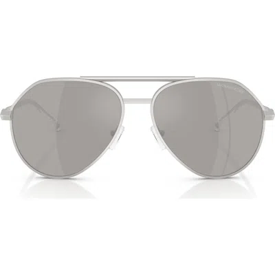 Michael Kors 60mm Pilot Sunglasses In Silver