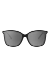 Michael Kors 61mm Polarized Cat Eye Sunglasses In Black/grey Grad Mirr