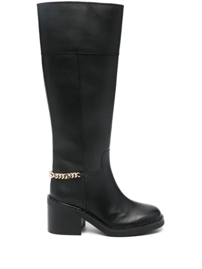 Michael Kors 70mm Leather Boots In Black