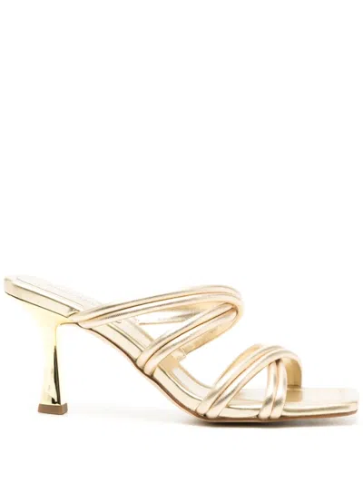 Michael Kors Corrine Metallic Leather Sandal In Gold