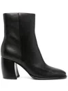 Michael Kors Leather Ankle Boots With Heel In Black