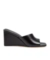 Michael Kors Merriam Wedge Leather Clogs In Black Color In Black