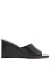 Michael Kors Merriam Wedge Leather Clogs In Black Color In Schwarz