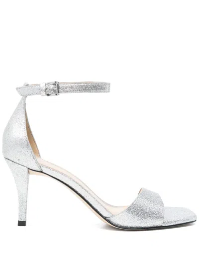 Michael Kors 80mm Jaida Sandals In Silver