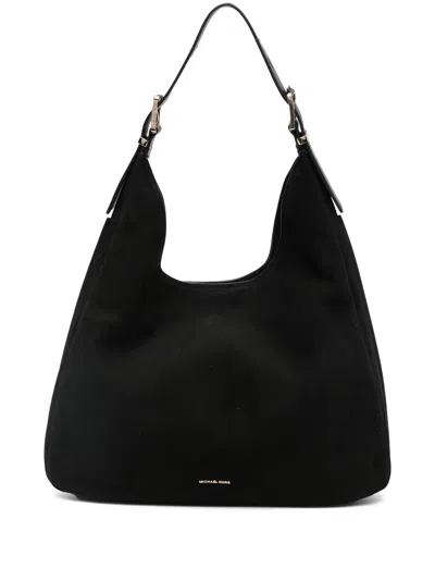 Michael Kors Nolita Large Pebbled Leather Hobo Shoulder Bag In Black