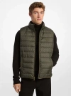 Michael Kors Abbou Signature Logo Reversible Vest In Green