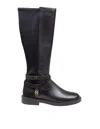 Michael Kors Abigail Boot Low Heels Boots In Black Leather And Fabric In Black