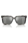 Michael Kors Abruzzo 55mm Square Sunglasses In Black Grey