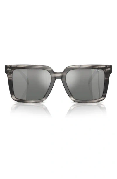Michael Kors Abruzzo 55mm Square Sunglasses In Black Grey