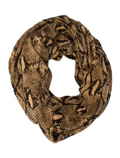 Pre-owned Michael Kors Acrylic Animal Print Infinity Scarf W/ Tags In Brown