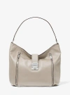Michael Kors Addie Large Leather Shoulder Bag In Natural