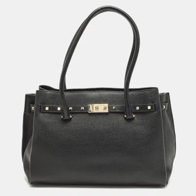 Pre-owned Michael Kors Addison Large Black Leather Tote