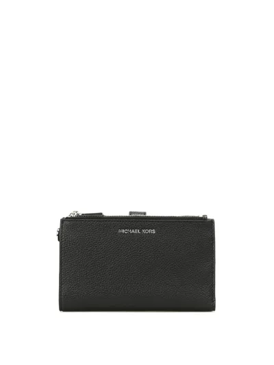 Michael Kors Adele Double Zip Wallet In Black