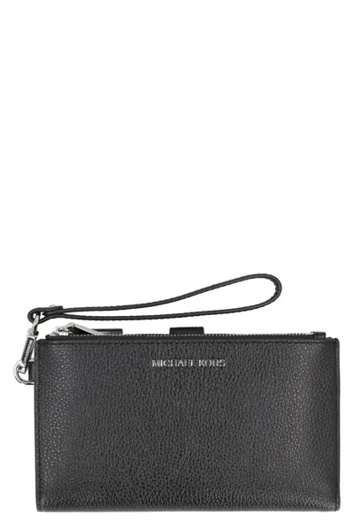Michael Kors Adele Leather Wallet In Black