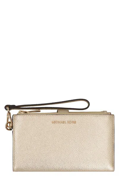 Michael Kors Adele Leather Wallet In Gold