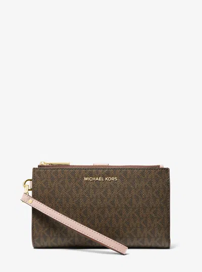 Michael Kors Adele Logo Smartphone Wallet In Brown