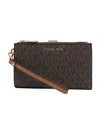 Michael Kors Adele Monogram Clutch Bag In Black