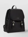 Michael Kors Adjustable Buckle Leather Backpack With Front Flap