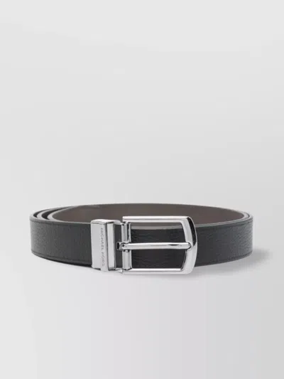 MICHAEL KORS ADJUSTABLE TEXTURED BELT SILVER-TONE BUCKLE