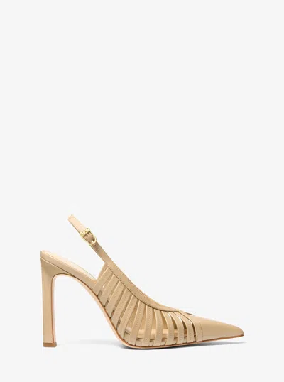 Michael Kors Adriana Leather Pump In Neutral