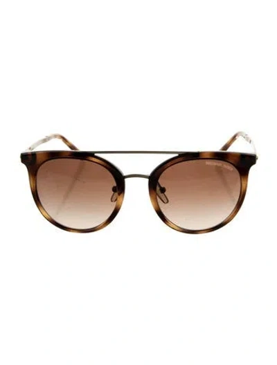 Pre-owned Michael Kors Adrianna 1 Aviator Sunglasses In Brown