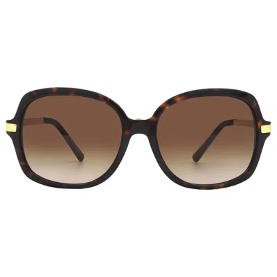 Michael Kors Adrianna Ii Brown Gradient Rectangular Ladies Sunglasses Mk2024 310613 57 In Brown / Dark / Gold / Tortoise
