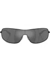 Michael Kors Mens Black Mk1139 Aix Rectangle-frame Metal Sunglasses In Black