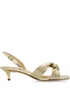 Michael Kors Alessia Kitten Sandal In Gold
