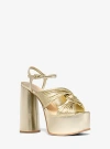 Michael Kors Alessia Metallic Platform Sandal In Gold