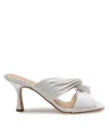 Michael Kors Alessia Mule In White Leather In Optic White